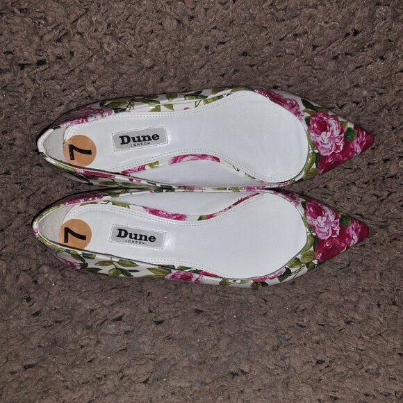 DUNE LONDON-Harmonie-Floral Faux Patent Leather Ballet Flats-Sz 7-Excellent - Picture 7 of 8